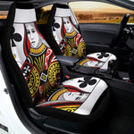 Queen Of Clubs Playing Card Print Universal Fit Car Seat Covers