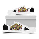Queen Of Clubs Playing Card Print White Low Top Shoes