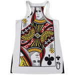 Queen Of Clubs Playing Card Print Women's Racerback Tank Top