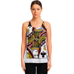 Queen Of Clubs Playing Card Print Women's Racerback Tank Top