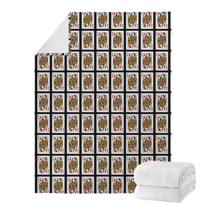 Queen Of Diamonds Playing Card Pattern Print Blanket