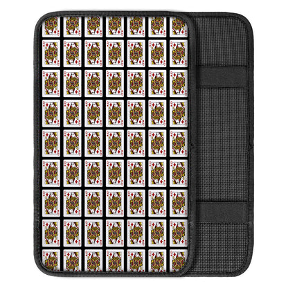 Queen Of Diamonds Playing Card Pattern Print Car Center Console Cover