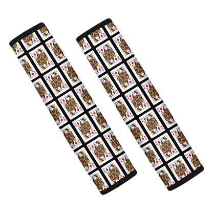 Queen Of Diamonds Playing Card Pattern Print Car Seat Belt Covers