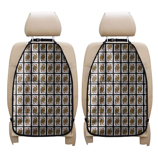 Queen Of Diamonds Playing Card Pattern Print Car Seat Organizers