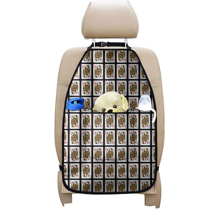 Queen Of Diamonds Playing Card Pattern Print Car Seat Organizers