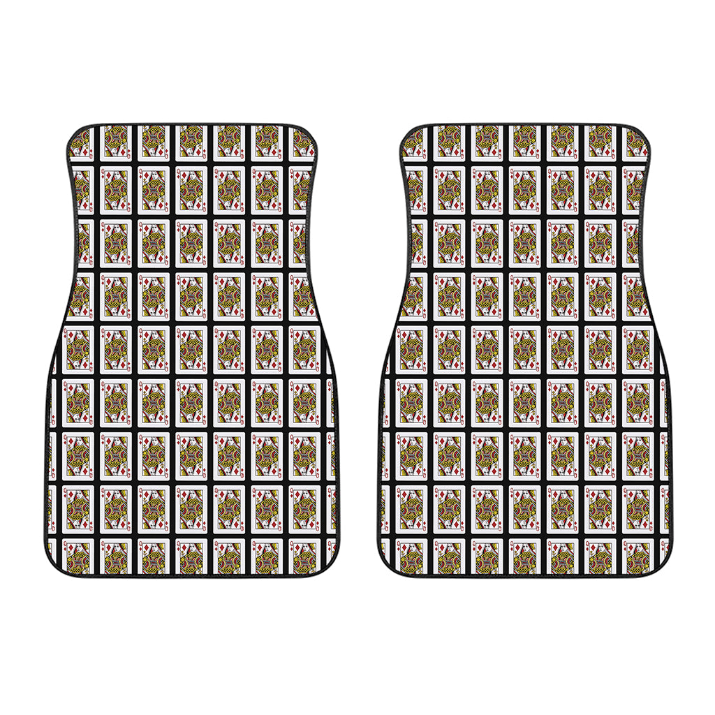 Queen Of Diamonds Playing Card Pattern Print Front Car Floor Mats
