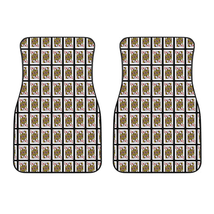 Queen Of Diamonds Playing Card Pattern Print Front Car Floor Mats