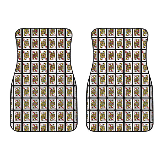 Queen Of Diamonds Playing Card Pattern Print Front Car Floor Mats