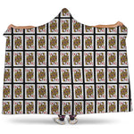 Queen Of Diamonds Playing Card Pattern Print Hooded Blanket