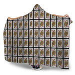 Queen Of Diamonds Playing Card Pattern Print Hooded Blanket