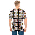 Queen Of Diamonds Playing Card Pattern Print Men's T-Shirt