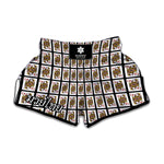 Queen Of Diamonds Playing Card Pattern Print Muay Thai Boxing Shorts