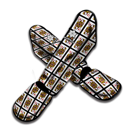 Queen Of Diamonds Playing Card Pattern Print Muay Thai Shin Guard