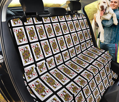 Queen Of Diamonds Playing Card Pattern Print Pet Car Back Seat Cover