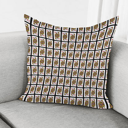 Queen Of Diamonds Playing Card Pattern Print Pillow Cover