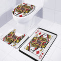Queen Of Diamonds Playing Card Print 3 Piece Bath Mat Set