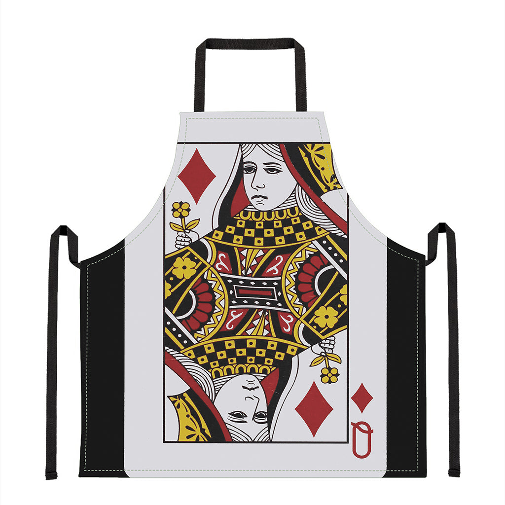 Queen Of Diamonds Playing Card Print Apron
