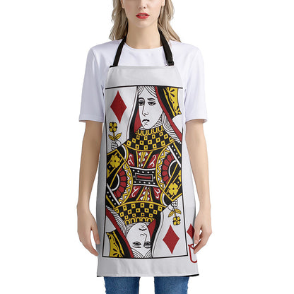 Queen Of Diamonds Playing Card Print Apron