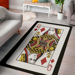 Queen Of Diamonds Playing Card Print Area Rug