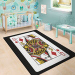 Queen Of Diamonds Playing Card Print Area Rug