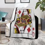 Queen Of Diamonds Playing Card Print Blanket