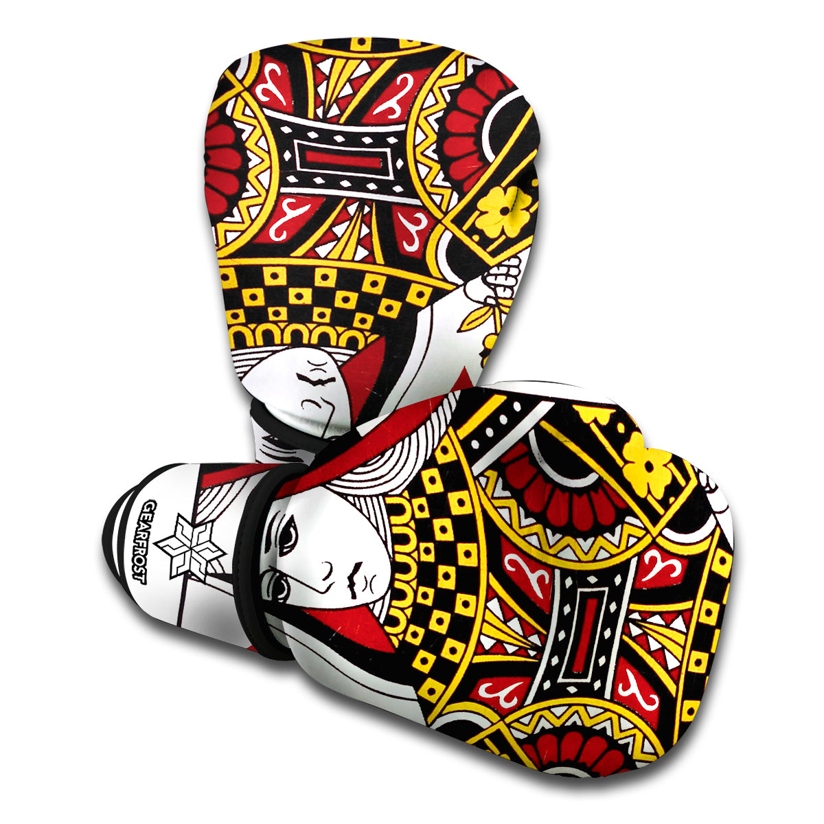 Queen Of Diamonds Playing Card Print Boxing Gloves