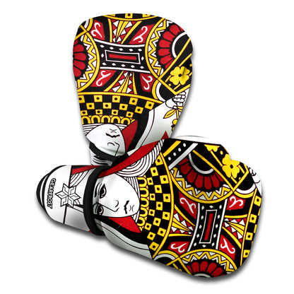Queen Of Diamonds Playing Card Print Boxing Gloves