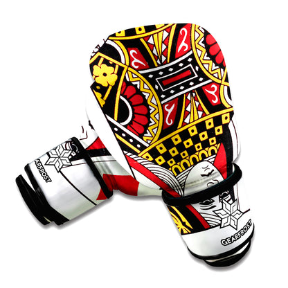 Queen Of Diamonds Playing Card Print Boxing Gloves