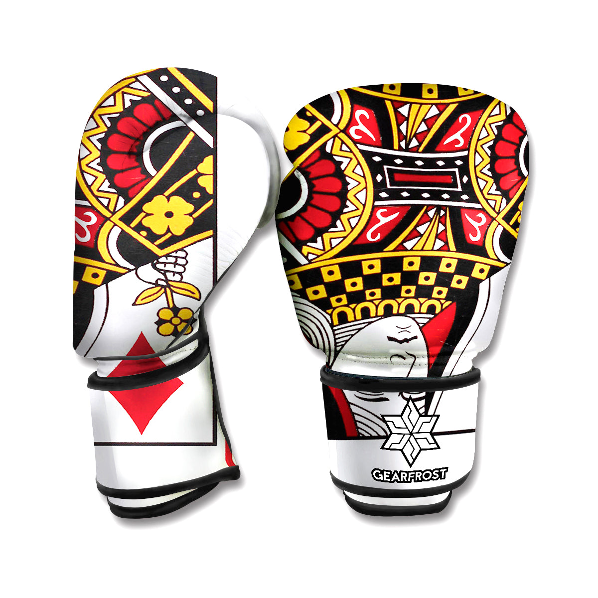 Queen Of Diamonds Playing Card Print Boxing Gloves
