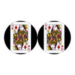 Queen Of Diamonds Playing Card Print Car Coasters