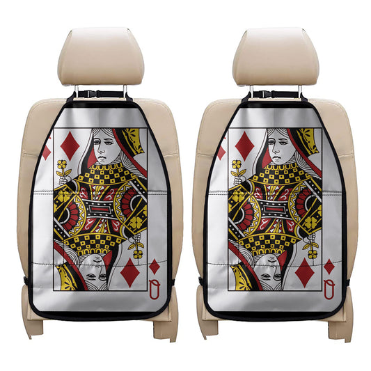 Queen Of Diamonds Playing Card Print Car Seat Organizers