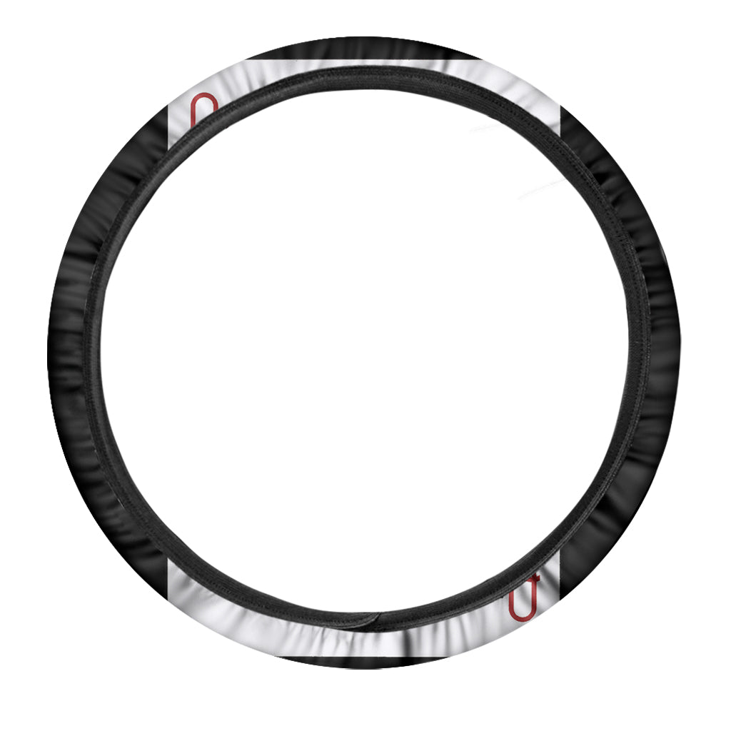 Queen Of Diamonds Playing Card Print Car Steering Wheel Cover