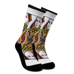 Queen Of Diamonds Playing Card Print Crew Socks