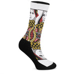 Queen Of Diamonds Playing Card Print Crew Socks