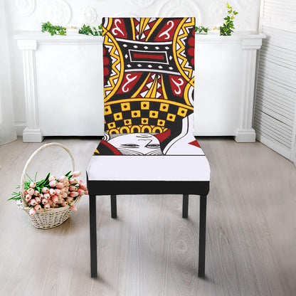 Queen Of Diamonds Playing Card Print Dining Chair Slipcover
