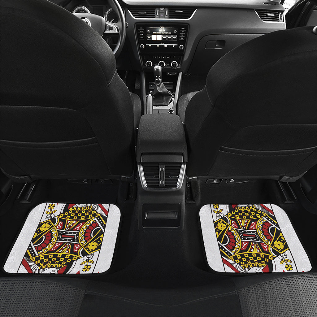 Queen Of Diamonds Playing Card Print Front and Back Car Floor Mats
