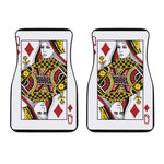 Queen Of Diamonds Playing Card Print Front Car Floor Mats