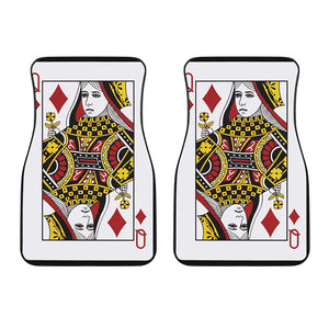 Queen Of Diamonds Playing Card Print Front Car Floor Mats