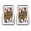 Queen Of Diamonds Playing Card Print Front Car Floor Mats