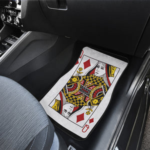 Queen Of Diamonds Playing Card Print Front Car Floor Mats