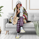 Queen Of Diamonds Playing Card Print Hooded Blanket