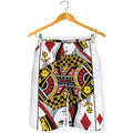 Queen Of Diamonds Playing Card Print Men's Shorts