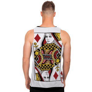 Queen Of Diamonds Playing Card Print Men's Tank Top