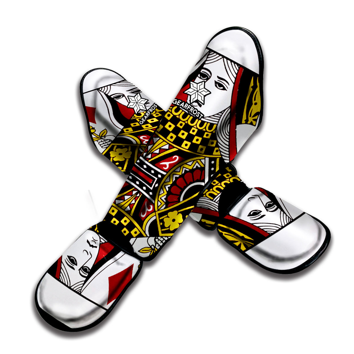 Queen Of Diamonds Playing Card Print Muay Thai Shin Guard