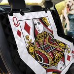 Queen Of Diamonds Playing Card Print Pet Car Back Seat Cover