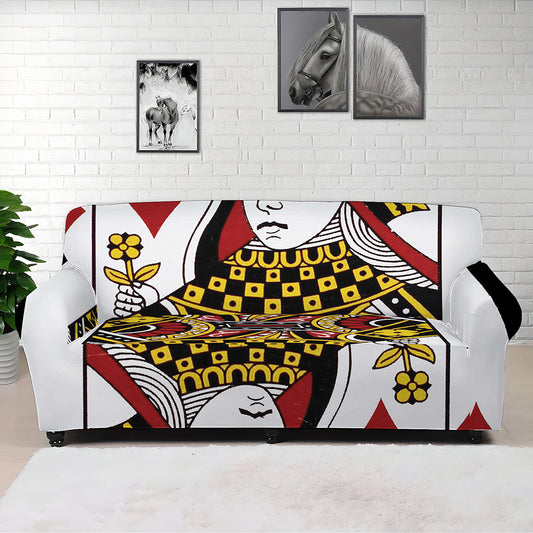 Queen Of Diamonds Playing Card Print Sofa Cover