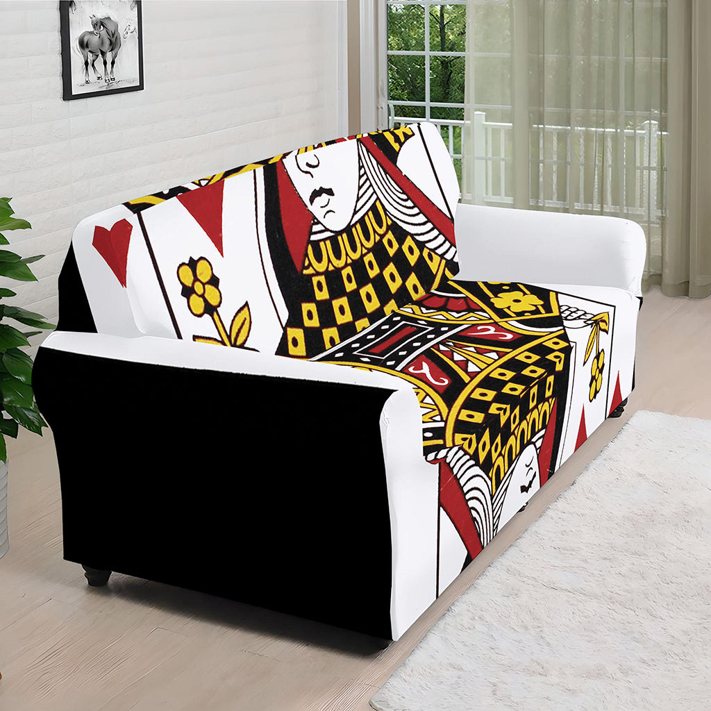 Queen Of Diamonds Playing Card Print Sofa Cover