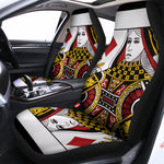 Queen Of Diamonds Playing Card Print Universal Fit Car Seat Covers