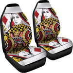 Queen Of Diamonds Playing Card Print Universal Fit Car Seat Covers