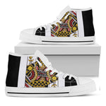 Queen Of Diamonds Playing Card Print White High Top Shoes